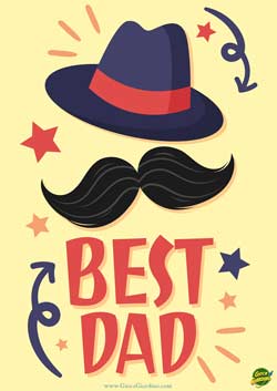 Best Dad - Miglior papà - Biglietto per la festa del papà in inglese da stampare gratis