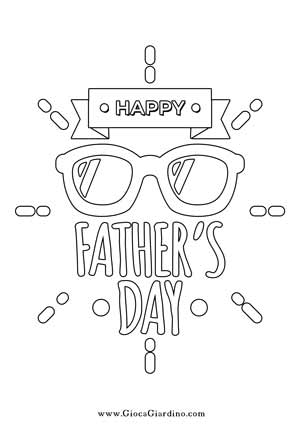 Happy father's day - scritta in inglese da colorare per la festa del papà