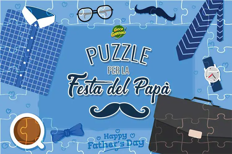 puzzle festa papà a colori e da colorare copertina