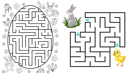 labirinto di pasqua - gioco di pasqua da stampare gratis