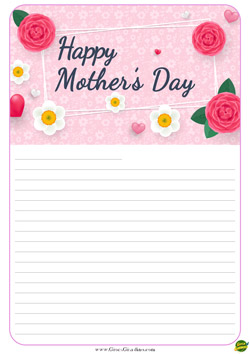 Letterina per la festa della mamma in inglese con fiori e cuori - Happy Mother's Day