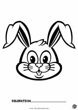 faccia di coniglio stilizzato da stampare e colorare per bambini