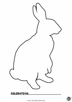 coniglio in piedi - disegno da colorare per bambini