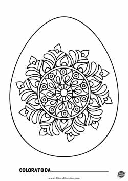 uovo mandala da colorare con fiore