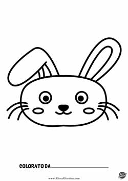 musetto di coniglio in stile naive da colorare per bambini
