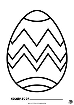 uovo di pasqua da colorare con fantasia zig-zag per bambini della scuola primaria