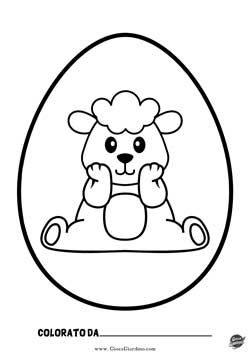uovo di pasqua da colorare - pecorella pasquale - bambini primaria