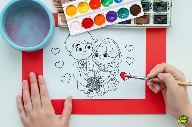 disegni matrimonio da colorare per bambini copertina