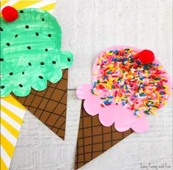 gelati decorati - lavoretti estate bambini con carta