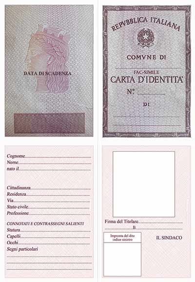 carta d'identità per bambini da stampare - fedele all'originale - anche versione editabile da compilare