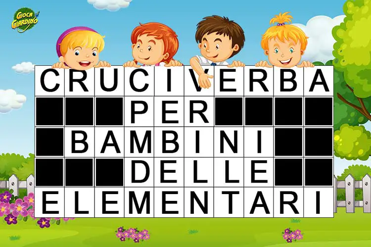 cruciverba per bambini delle elementari con soluzioni da stampare copertina