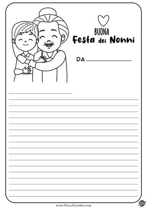 Letterina da stampare e colorare per la nonna - Buona festa dei nonni