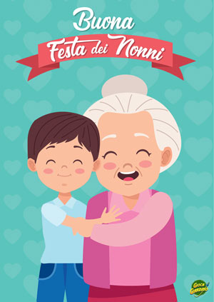 Nonna con Nipotino - Biglietto da stampare per la festa dei nonni 