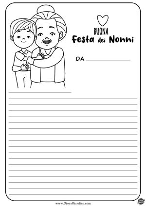 Letterina da colorare per la festa dei nonni - Per la nonna