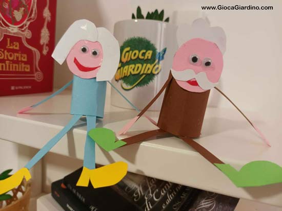 personaggi in carta fai da te - Lavoretto festa dei nonni per bambini 