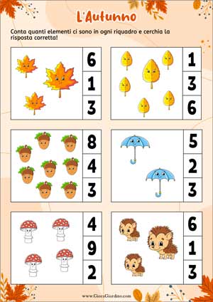 Quanti sono - scheda didattica per bambini infanzia da stampare