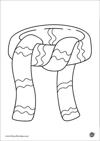Sciarpa invernale per bambini da colorare