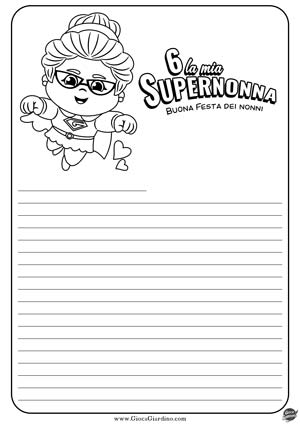 Letterina per la festa dei nonni da colorare - per la nonna - sei la mia super nonna