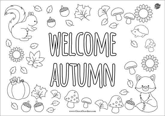 welcome autumn da colorare - scritta in inglese