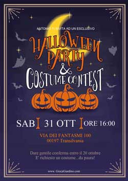 Invito festa di Halloween da stampare con Costume Contest