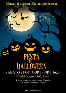 Invito festa di Halloween da stampare per bambini e ragazzi - PDF editabile