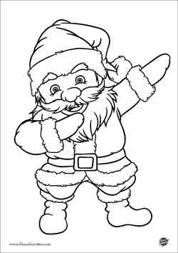 Disegno da colorare di Babbo Natale che fa la Dab Dance