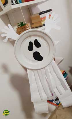 Fantasma con piatto di plastica - Lavoretto per Halloween