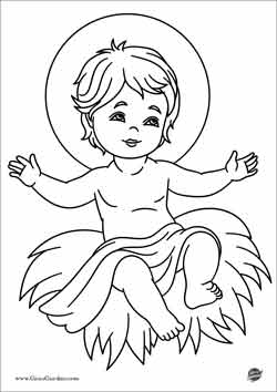 Disegno di Gesù bambino da colorare