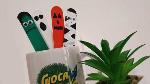 Segnalibri di Halloween con bastoncini del gelato - Lavoretto fai da te