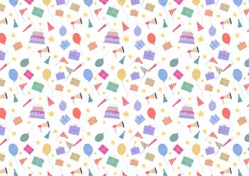 Carta da regalo da stampare per bimbo e bimba con torte, palloncini