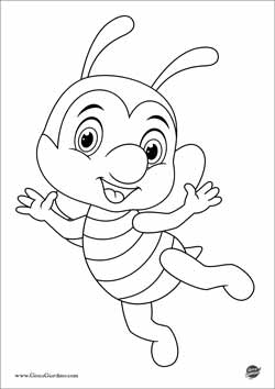 disegno di un ape che vola da colorare per bambini