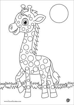 giraffa da colorare - disegno per bambini