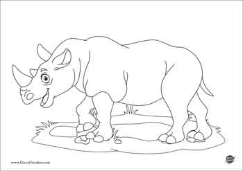 Rinoceronte da colorare per bambini