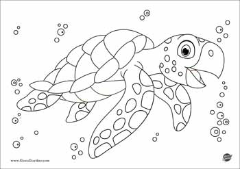 Tartaruga marina da colorare per bambini