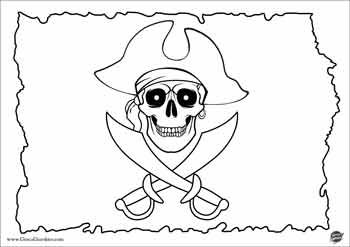 Teschio pirata da colorare per bambini