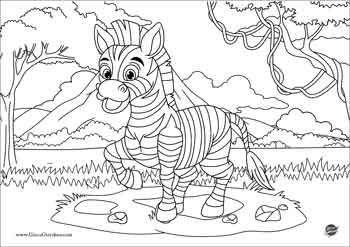 Disegno di una zebra a colorare per bambini