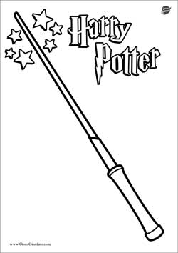 Bacchetta Magica di Harry Potter da colorare