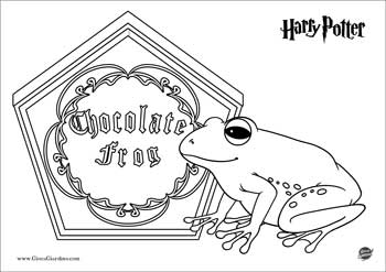 Disegno da colorare di una cioccorana con scatola - Harry Potter