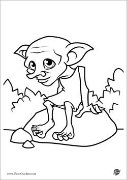 Disegno da colorare di Dobby, elfo domestico di Harry Potter