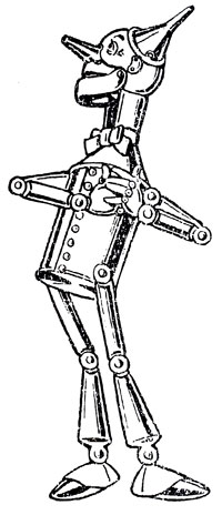 Il Boscaiolo di Latta - Personaggio principale del Mago di Oz di L.F Baum - Illustrazione di William Wallace Denslow