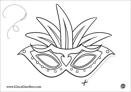 Maschera di carnevale Rio  De Janeiro  da stampare, colorare e ritagliare