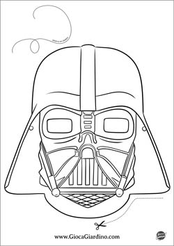 Maschera di carnevale Darth Vader da stampare, colorare e ritagliare