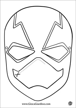 Maschera di carnevale da Flash da stampare, colorare e ritagliare