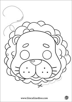 Maschera di carnevale da leone da stampare, colorare e ritagliare