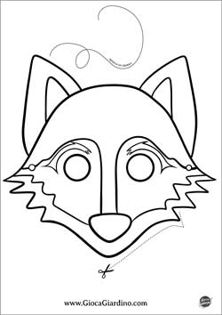 Maschera di carnevale da lupo da stampare, colorare e ritagliare
