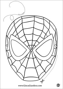 Maschera di carnevale da  Spider-Man da stampare, colorare e ritagliare