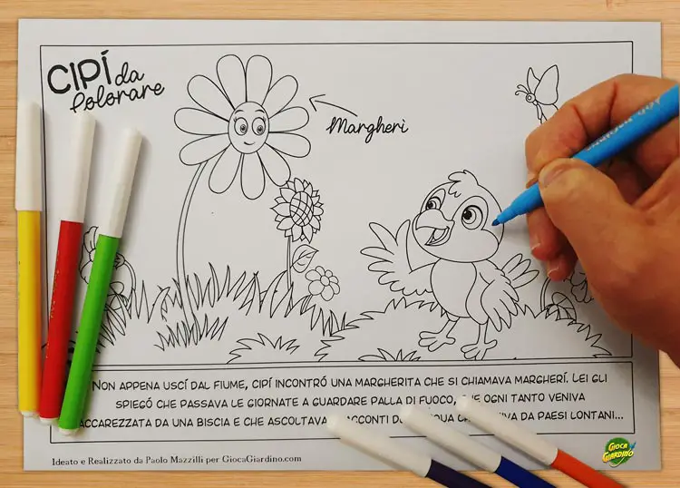Storia di Cipì da colorare copertina