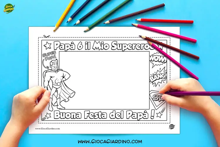 Cornice Festa del Papà da Colorare | Scarica PDF Gratis