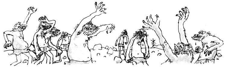 I nove giganti de "Il GGG" di Roald Dahl - Illustrazione di Quentin Blake