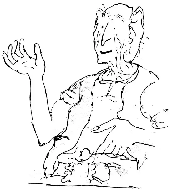 Il GGG - personaggio del libro di Roald Dahl- Illustrazione di Quentin Blake